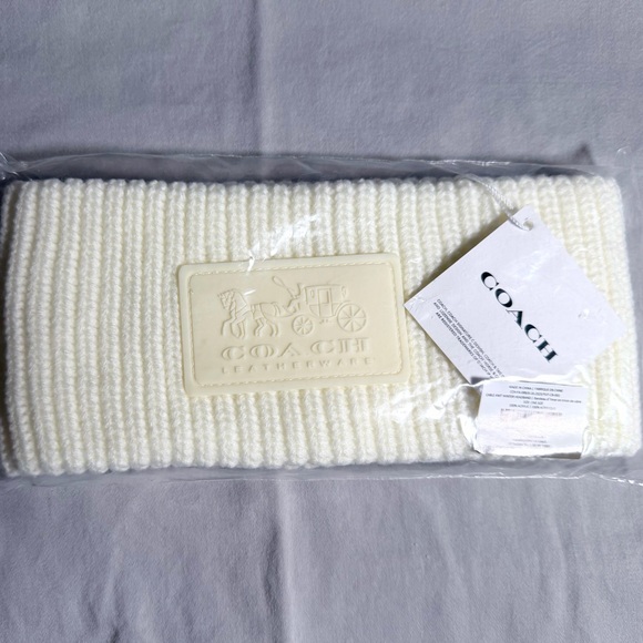 Coach Cream Cable Knit Headband NWT